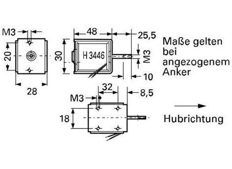 Kendrion H3406-F-24V DC 100 ED Emelőmágnes 0.6 N 6 N 24 V/DC 8 W 2. kép