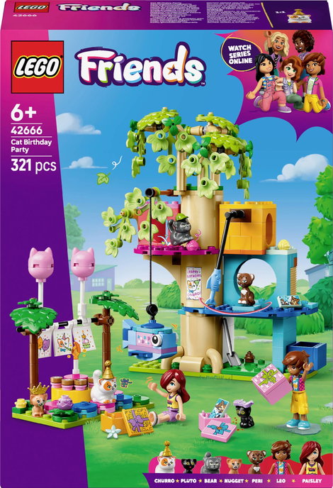 LEGO® FRIENDS 42666 Macska születésnapi buli és faház