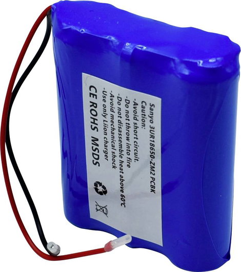 Sanyo 3/UR18650-ZM2 PCBK Speciális akku 18650 Kábel Lítiumion 11.1 V 2420 mAh