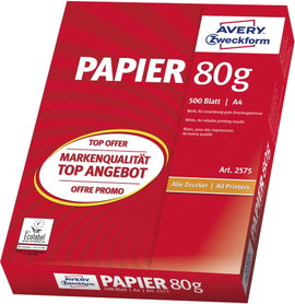 Avery-Zweckform PAPER Inkjet + Laser + Copier 2575 Univerzális nyomtatópapír DIN A4 80 g/m² 500 lap 