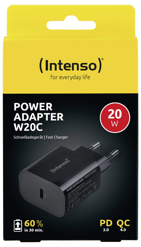 Intenso W20C black USB-C adapter 20 W USB-C® Fekete 2. kép