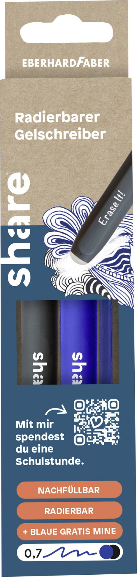share Zselés tollak Kék, Fekete 0.7 mm