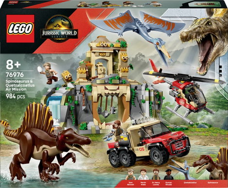 LEGO® JURASSIC WORLD™ 76976 Spinosaurus és Quetzalcoatlus: Helikopteres küldetés