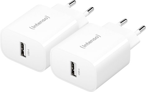 Intenso W5A white double pack USB-C adapter 5 W USB-A Fehér Aljzat dugó