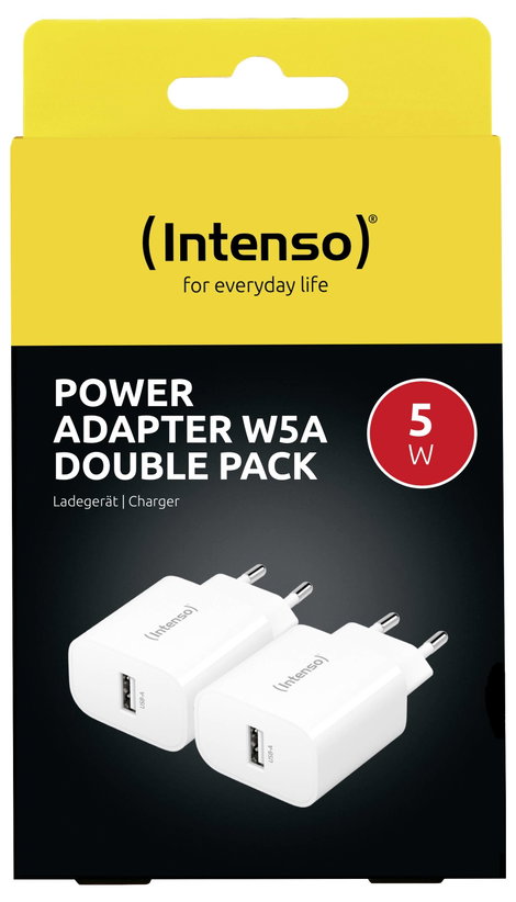 Intenso W5A white double pack USB-C adapter 5 W USB-A Fehér Aljzat dugó 2. kép