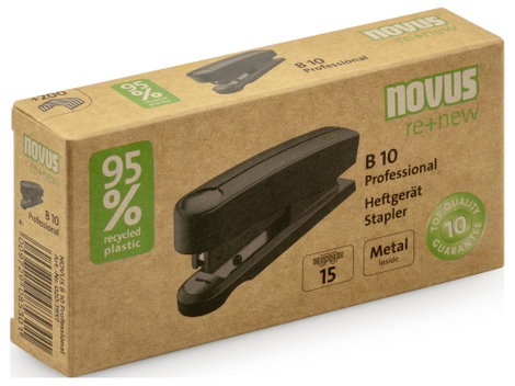 Novus Office B10 PRO re+new schwarz 020-1957 Fűzőkészülék Fekete Tűzőteljesítmény: 10 lap (80 g/m²) 2. kép
