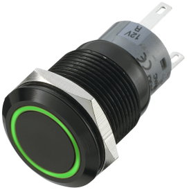 Vandálbiztos nyomógomb 250 V/AC 5 A 1 x Ki/(Be) zöld TRU COmPONENTS LAS1-AGQ-11E/G IP67