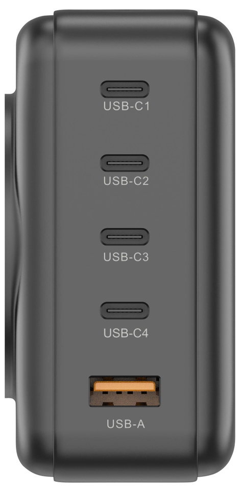 VOLTCRAFT UC-4C1A240W01 USB-s töltőállomás 240 W USB-C®, USB-A Power Delivery 3.0 Fekete Beltér GaN, 2. kép
