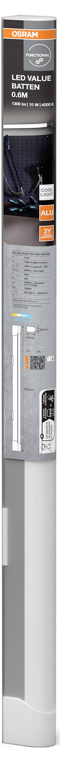 OSRAM HOMELIGHTING LED Value Batten 600 mm 10 W 4000 K LEd-es világító léc 3. kép