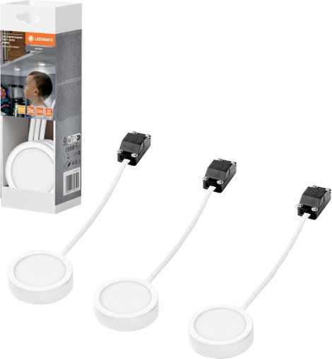 LEDVANCE Undercabinet Spot Puck 65mm 3 x 3W 830 White LED-es polc alá szerelhető lámpa 3.00 W Melegf