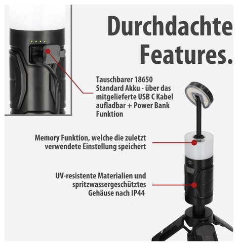 Brennenstuhl 1173740008 Munkalámpa 400 lm 540 g Fekete, Fehér 4. kép