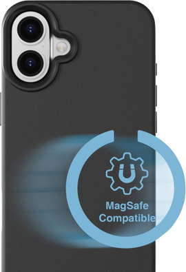 4Smarts Silicone Case Cupertino Hátlap Apple iPhone 16 Fekete Induktív töltés 541186