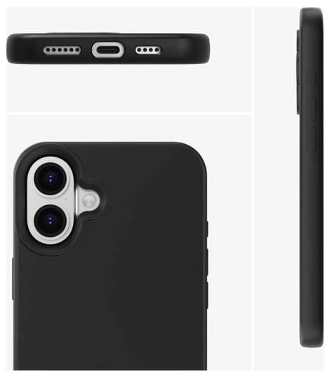 4Smarts Silicone Case Cupertino Hátlap Apple iPhone 16 Fekete Induktív töltés 541186 3. kép