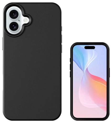 4Smarts Silicone Case Cupertino Hátlap Apple iPhone 16 Fekete Induktív töltés 541186 5. kép