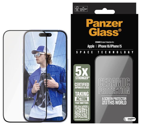 PanzerGlass Ceramic Kijelzővédő üveg Apple iPhone 15, iPhone 16 1 db Ujjlenyomatmentes, Karcálló 285 2. kép