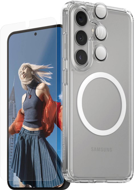 PanzerGlass CARE Flagship 3-in-1 Tok + védőüveg készlet Samsung Galaxy S25 Átlátszó Induktív töltés,