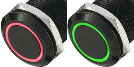 Vandálbiztos nyomógomb 250 V/AC 5 A 1 x Ki/(Be) piros/zöld TRU COmPONENTS LAS1-AGQ-11E/R-G IP67