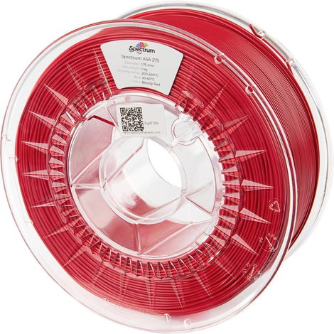 Spectrum Filaments 80300 ASA 275 BLOODY RED 3D nyomtatószál ASA UV álló, időjárásálló, ütésálló 1.75