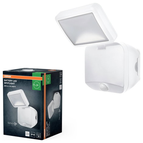OSRAM HOMELIGHTING Battery LED Spotlight Sensor 4W 4000K IP54 White 4099854497537 Kültéri fényszóró 2. kép
