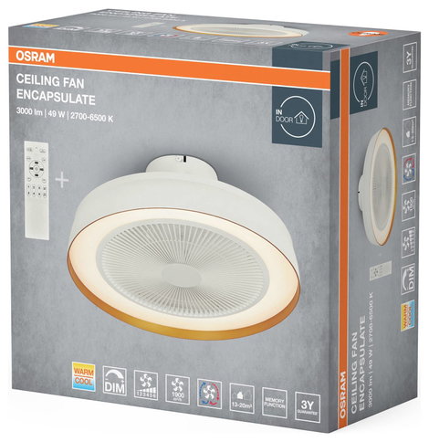 OSRAM HOMELIGHTING Ceiling Fan Compact 480 49W White Mennyezeti ventilátor 49 W 3. kép