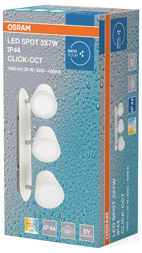 OSRAM HOMELIGHTING LED Spot 3 x 7W IP44 Click-CCT 4099854455087 LED-es kültéri fali lámpa 3. kép