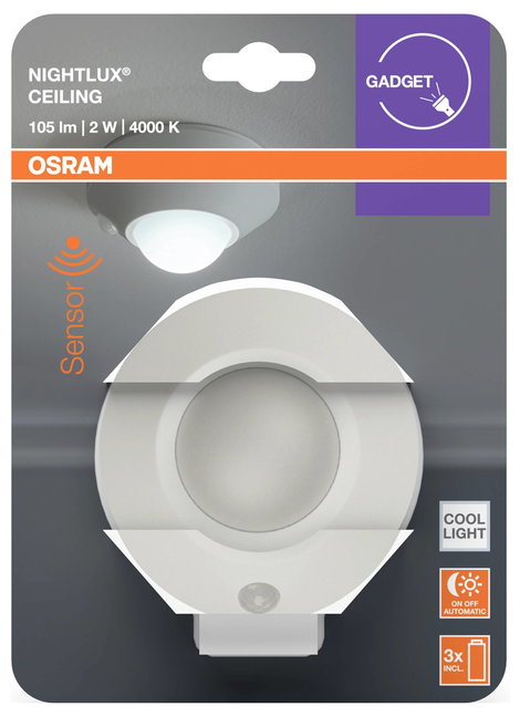 OSRAM HOMELIGHTING NIGHTLUX Ceiling White 4099854530807 LED-es éjszakai fény Hidegfehér Fehér 3. kép