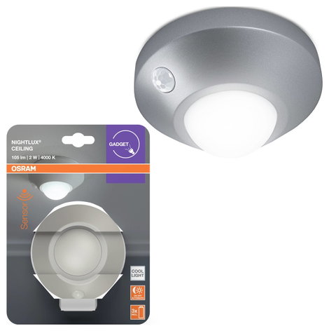 OSRAM HOMELIGHTING NIGHTLUX Ceiling Silver 4099854530777 LED-es éjszakai fény Hidegfehér ezüst 2. kép