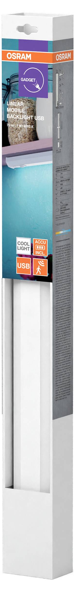 OSRAM HOMELIGHTING Linear LED Mobile Backlight sensor 400mm LED-es polc alá szerelhető lámpa mozgásj 3. kép
