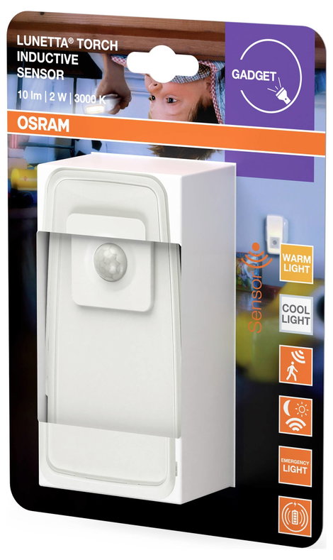 OSRAM HOMELIGHTING Lunetta Torch Inductive Sensor White LED-es éjszakai fény zseblámpával 3. kép