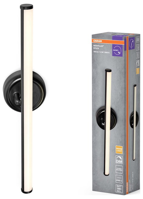 OSRAM HOMELIGHTING NIGHTLUX STICK 830 DIM USB Black 4099854478888 Fali lámpa 1.80 W Fekete 2. kép