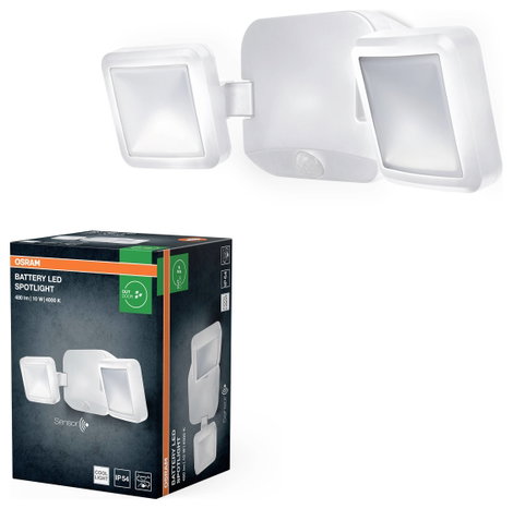 OSRAM HOMELIGHTING Battery LED Spotlight Sensor 10W 4000K IP54 White 4099854497513 Kültéri fényszóró