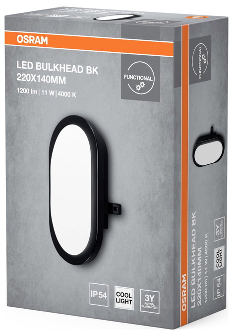 OSRAM HOMELIGHTING LED Bulkhead 11W 4000K Black LED-es fali lámpa 3. kép