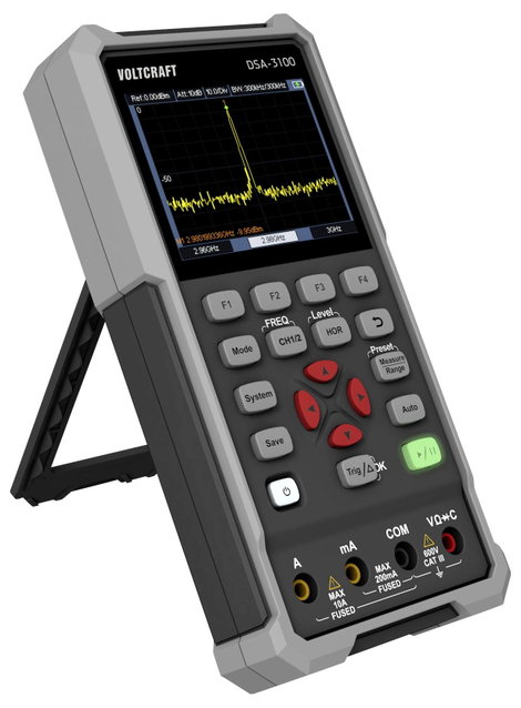 VOLTCRAFT DSA-3100 Kézi oszcilloszkóp 100 MHz 2 csatornás 500 Msa/s 8 kpts 8 bit Kézi készülék, Mult 3. kép