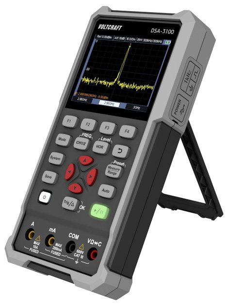 VOLTCRAFT DSA-3100 Kézi oszcilloszkóp 100 MHz 2 csatornás 500 Msa/s 8 kpts 8 bit Kézi készülék, Mult 4. kép