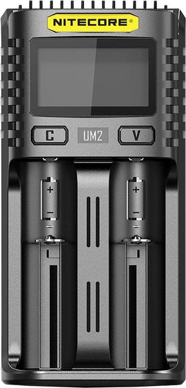NiteCore UM2 Hengeres akku töltő LiFePO4, Lítiumion, NiCd, NiMH 10440, 14500, 14650, 16340, 16500, 1
