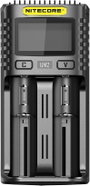 NiteCore UM2 Hengeres akku töltő LiFePO4, Lítiumion, NiCd, NiMH 10440, 14500, 14650, 16340, 16500, 1 bélyegkép