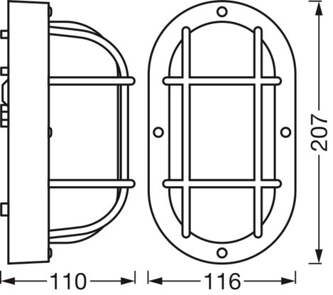 OSRAM HOMELIGHTING Bulkhead Essential Oval E27 White 4058075845565 Mennyezeti lámpa, Fali lámpa Fehé 3. kép