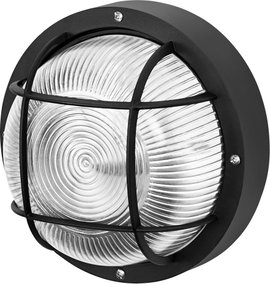 OSRAM HOMELIGHTING Bulkhead Essential Round E27 Black 4058075845626 Mennyezeti lámpa, Fali lámpa Fek