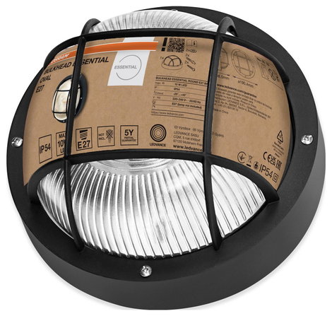 OSRAM HOMELIGHTING Bulkhead Essential Round E27 Black 4058075845626 Mennyezeti lámpa, Fali lámpa Fek 2. kép