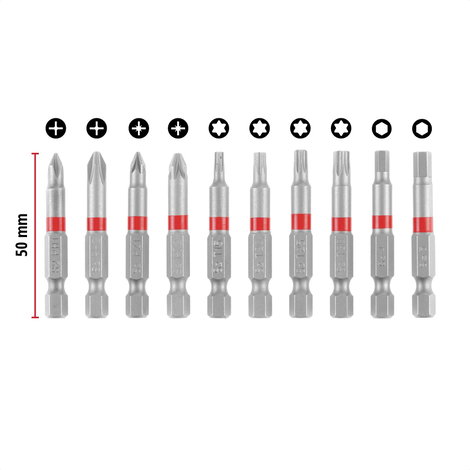 Einhell Bit Taschenbox 10tlg 118643 Bit készlet TORX, PH, PZ, Belső hatlap 2. kép