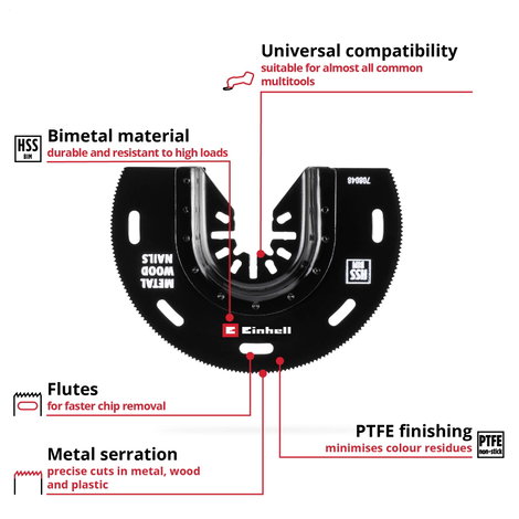 Einhell 708048 halbrund BIM, 88mm BiM Merülő fűrészlap 88 mm 1 db 2. kép