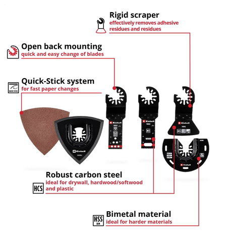 Einhell 708117 17-tlg SB Bimetál Többfunkciós szerszám tartozék készlet 1 db 2. kép