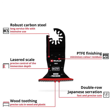 Einhell 708036 HCS Japanz., 65mm HCS Merülő fűrészlap 65 mm 1 db 2. kép