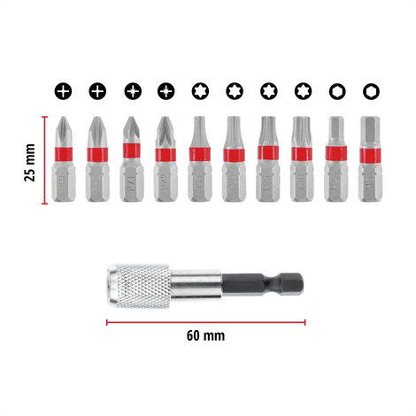 Einhell Bit Taschenbox 11tlg 118663 Bit készlet TORX, PH, PZ, Belső hatlap Bit tartóval 2. kép