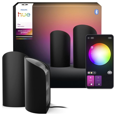 Hue Asztali lámpa 8720169385993 Philips Hue Play Wallwasher, Doppelpack, schwarz LED 20 W 2. kép