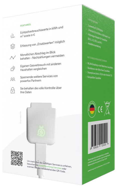 Powerfox powerfox FLOW Energiafogyasztás mérő Riasztó funkció, Adatgyűjtő funkció, Alkalmazás vezérl 6. kép