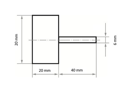 LUKAS-ERZETT A2200020206080 SFL univerzális ventilátorcsiszoló 20x20 mm-es tengely 3 mm-es korund sz 4. kép