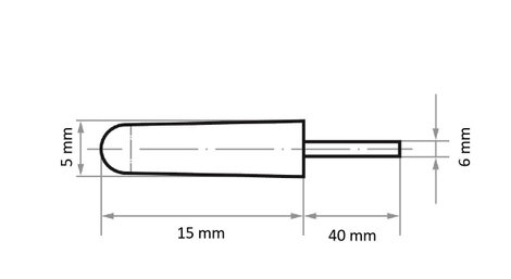 LUKAS-ERZETT A25000516 GTKE szerszámtartó köszörűhüvelyekhez, 5x15 mm-es szár, 3 mm x 45 mm | kemény 4. kép