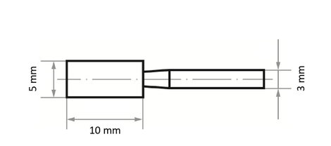 LUKAS-ERZETT A200000510302 ZY hengeres köszörűcsap acélhoz/acélöntvényhez 5x10 mm-es szár 3 mm | Kor 2. kép