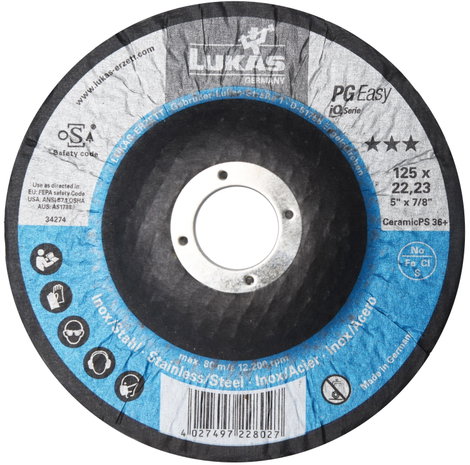LUKAS-ERZETT A67651250360799 Csiszolókorong készlet Ø 125 mm Furat átmérő 22.23 mm 10 db 4. kép